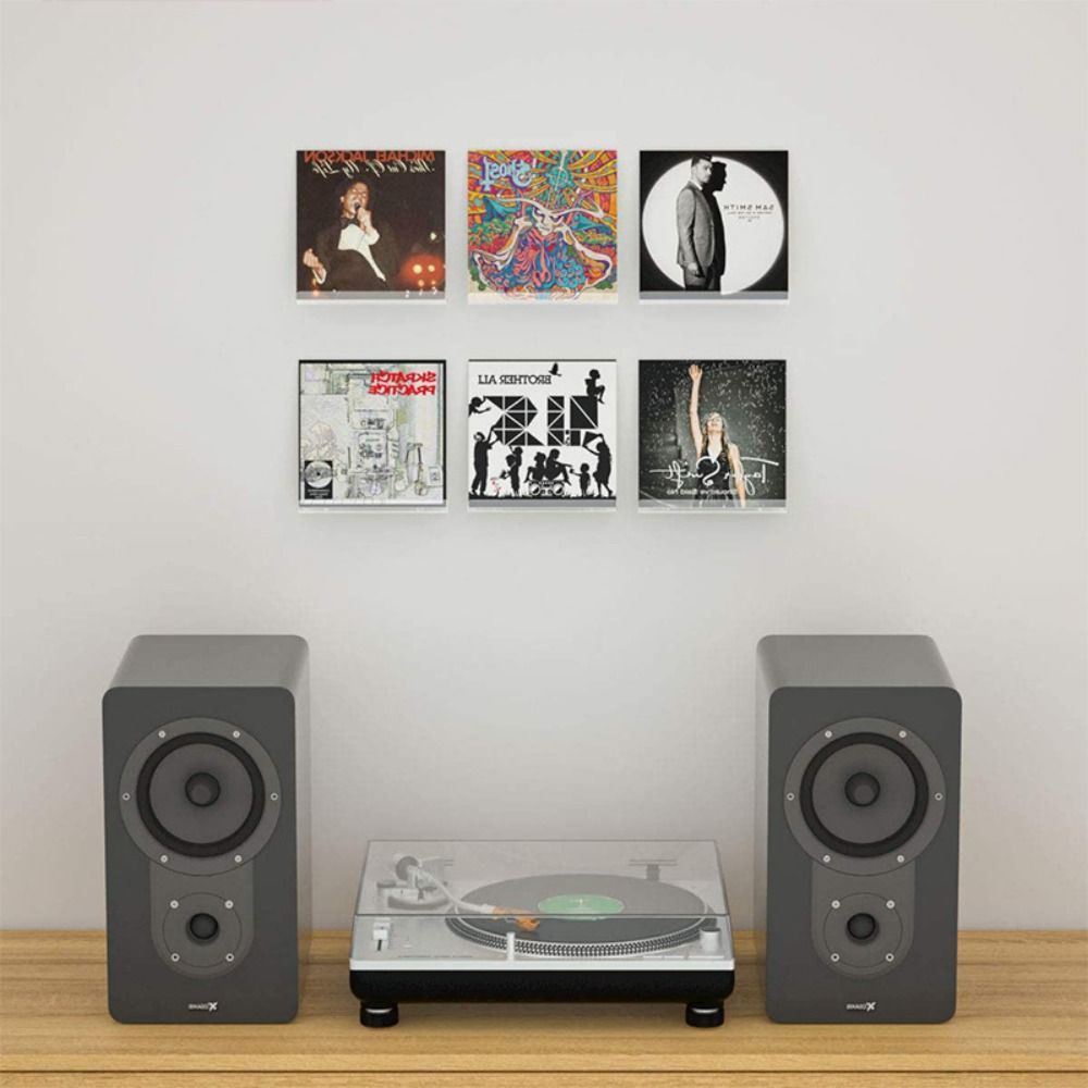 Acrílico Record Display Stand, clara parede montada, vinil titular, flutuante prateleiras, álbum de armazenamento Rack, 4 ", 7", 12"
