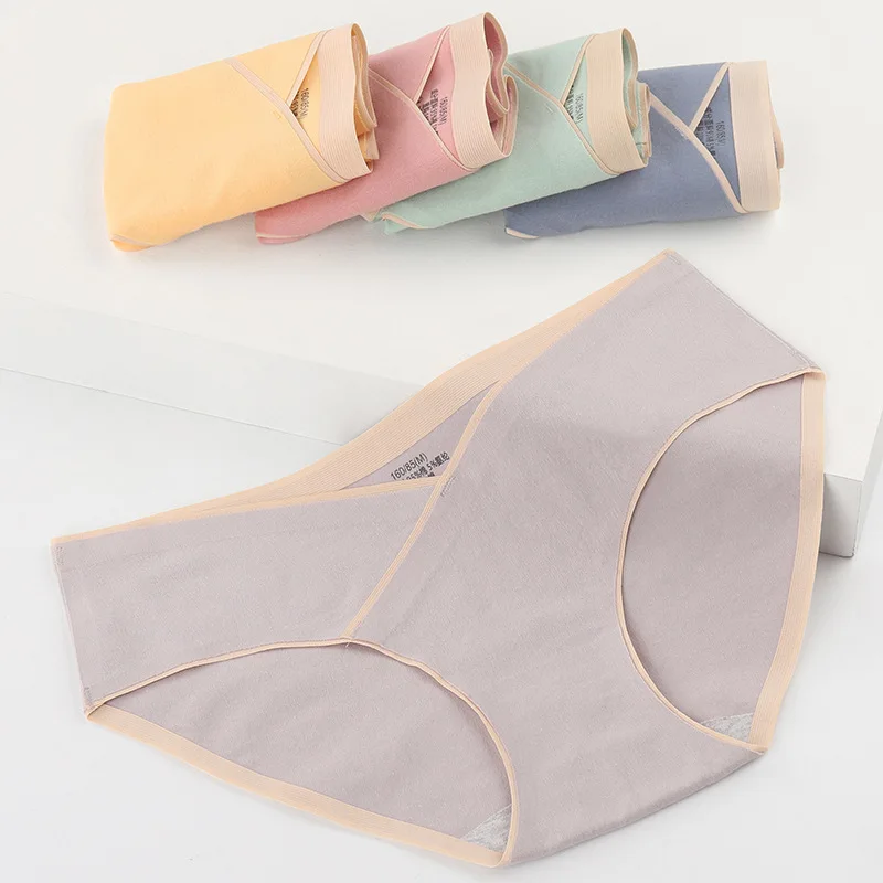 5PCS reine Baumwolle dünne schwangere Frauen niedrige Taille nahtlose Unterwäsche weiche und bequeme übergroße atmungsaktive Dreieckshose