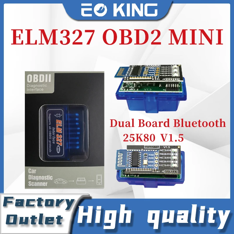 Mini elm327 v1.5 ferramenta de diagnóstico bluetooth 5.1 pic25k80 chip detector de falhas automotivas obd2 scanner automático para android ios pc
