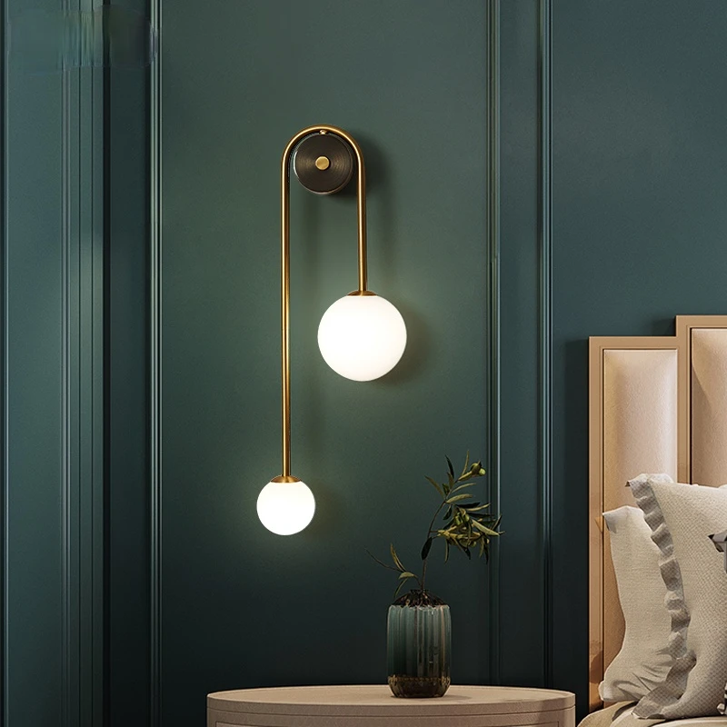 Đèn Tường Hiện Đại Kính Bóng Chụp Đèn LED Vàng Trang Trí Nhà Phòng Khách Phòng Ngủ Chiếu Sáng Nội Thất Sconce Bắc Âu Đèn LED Ánh Sáng