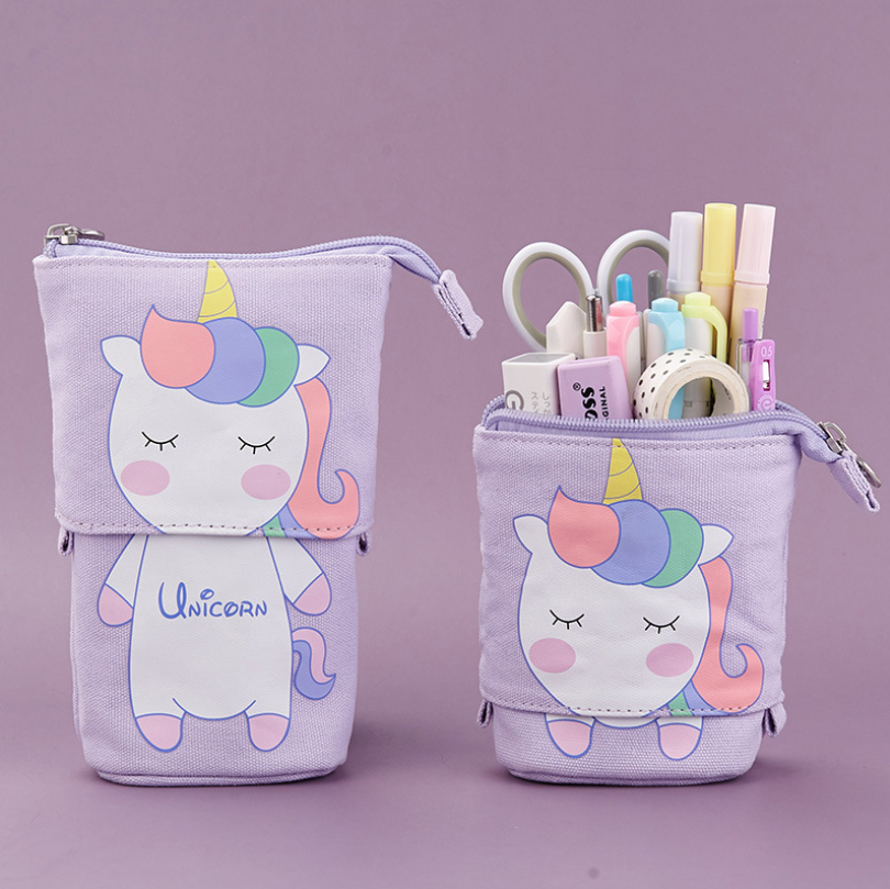 Kawaii Bút Chì Trường Hợp Cho Bé Gái Bé Trai Dây Kéo Mèo Hộp Bút Chì Ví Trường Đồ Dùng Văn Phòng Phẩm Tặng Trousse Scolaire Ốp Iưng Kim Tuyến
