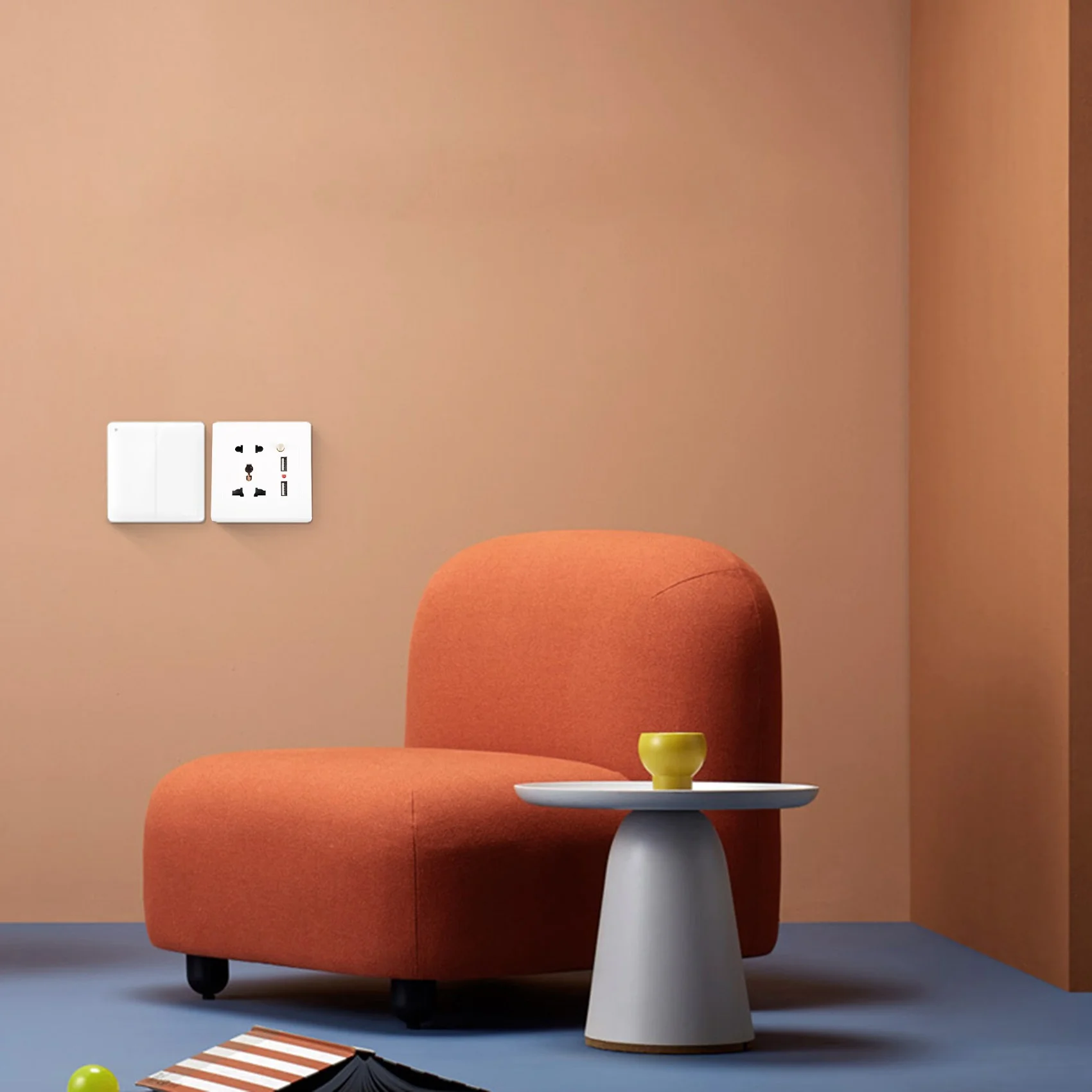 2.1a Dual-USB-Wand ladegerät Steckdose Adapter Universal steckdose Panel mit Schalter