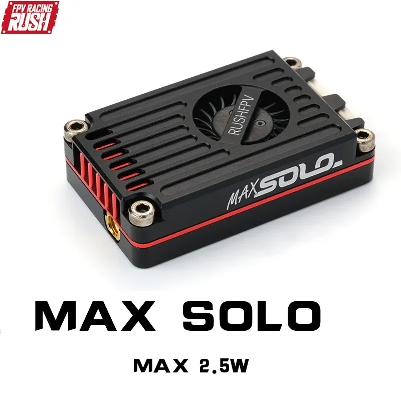 RUSH TANK MAX SOLO 5,8 GHz 2,5 W Hochleistungs-48-Kanal-VTX-Videosender mit CNC-Gehäuse für RC FPV-Drohnenflugzeuge