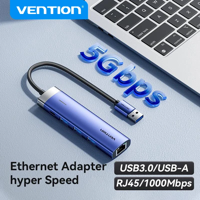 Vention USB Ethernet adaptador 1000Mbps USB3.0 HUB RJ45 Lan para Macbook Windows portátil PC Xiaomi Mi TV Box USB-C HUB tarjeta de red