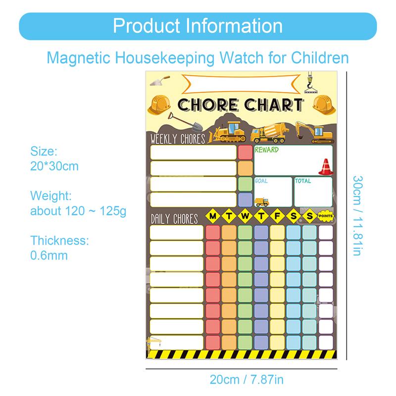 Magnetic Chore Chart Weekly Visual Schedule For Kids Magnetic Dry Erase Board Reward Chart Refrigerator Calendar
