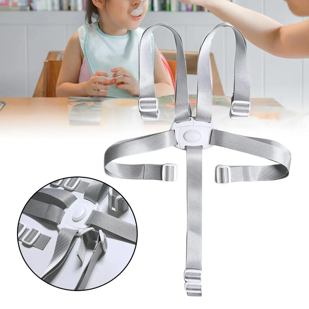 Cinto de segurança universal para bebês, cinto de 5 pontos para cadeira de alimentação de jantar, cinto de proteção para bebês, assento de almoço, carro, cinto fixo para dormir