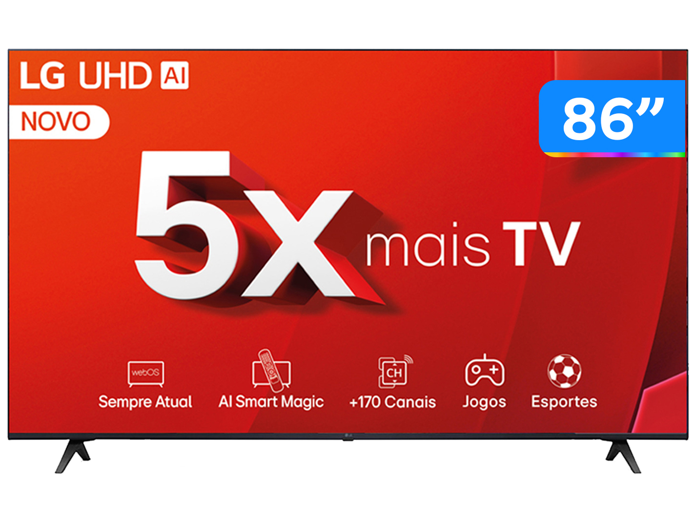 Smart TV 86" 4K LG Ultra HD 86UT8050 com Processador a5 Ger7 AI, Alexa/Chromecast integrado