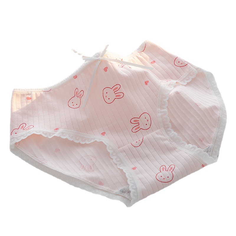 5 ピース/セットソフト綿のパンティー女性のためのかわいい女の子ブリーフ女性ミッドウエスト下着下着パンツセクシーなランジェリーショーツ