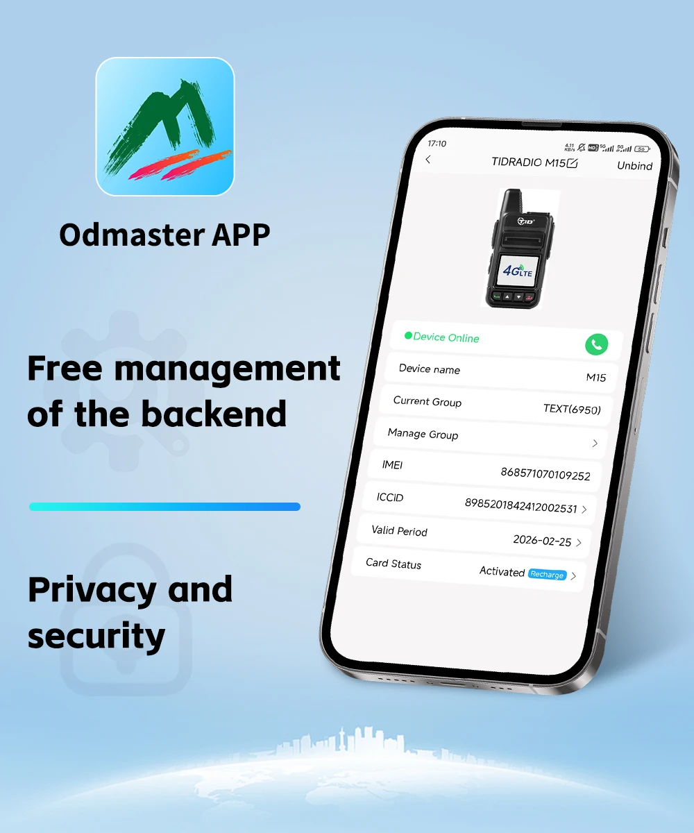 TIDRADIO M15  Long Range Walkie Talkie Global POC Radio  5000KM Walkie-Talkies Phone App "Odmaster" Friend & Group Functions