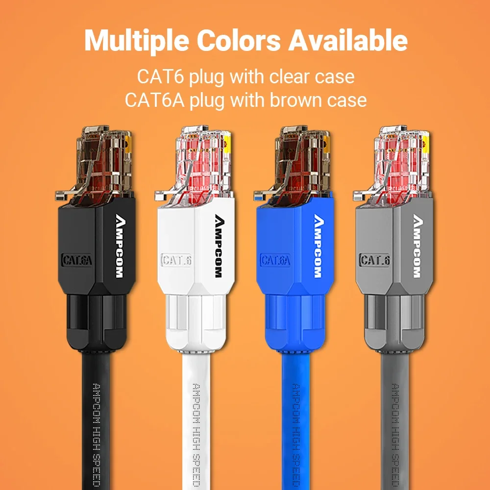 Инструмент для разъема AMPCOM RJ45, бесплатный CAT6A CAT6, 10 Гбит/с, UTP, полевая модульная вилка, инструмент, бесплатный Ethernet, многоразовые вилки Lan