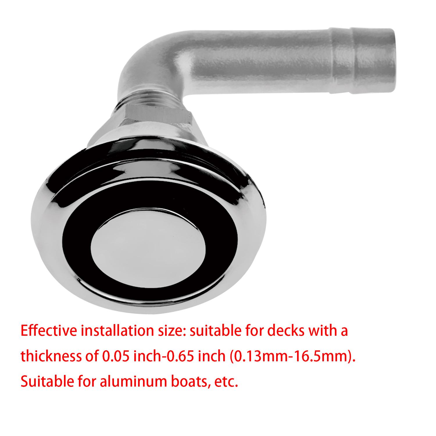 Ventilación de combustible de acero inoxidable 316 para barco, manguera de 5/8 pulgadas, 90 grados, con junta de montaje