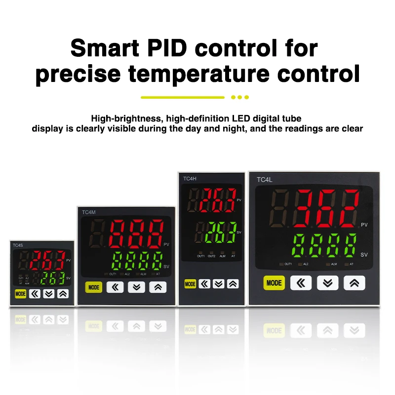 Termostato Digital SSR + salida de relé entrada Universal TC4S TC4H TC4M PID regulador de temperatura relé SSR 110VAC 220V