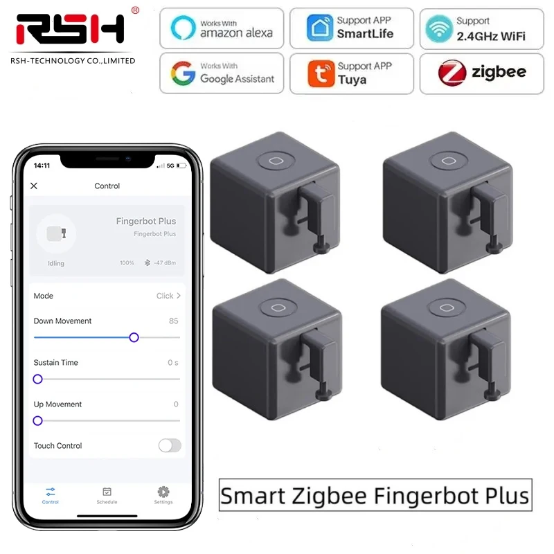 Tuya Zigbee Fingerbot Plus Smart Fingerbot Switch Button Pusher APP Timer Spraakbesturing Werkt met Alexa Google Home Assistant