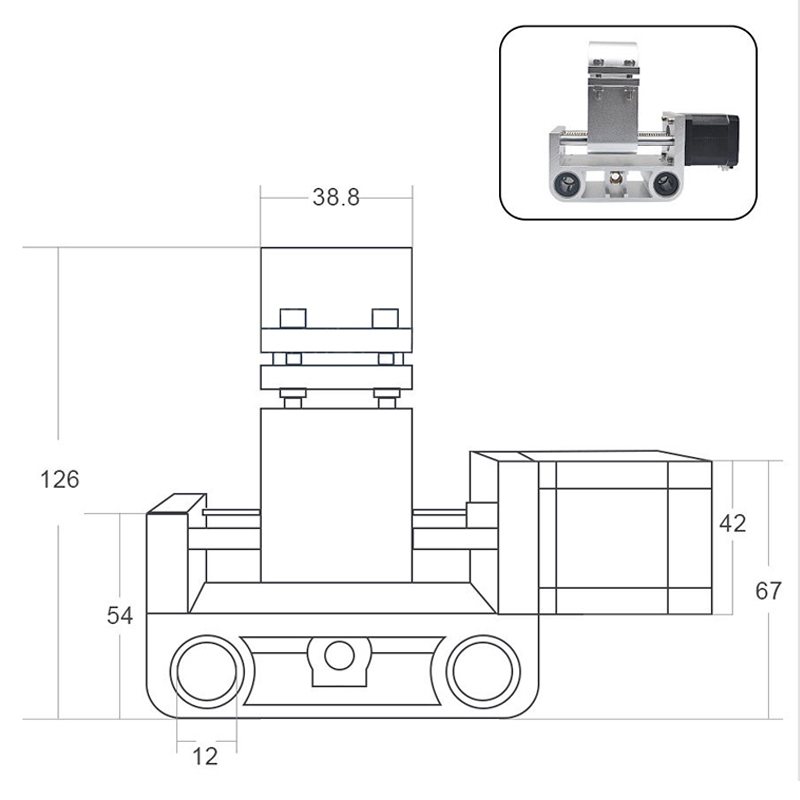 Soporte de Motor de husillo de eje Z de aluminio CNC 3018 MAX, soporte de husillo de 200W, diámetro de 52mm para CNC 3018 MAX