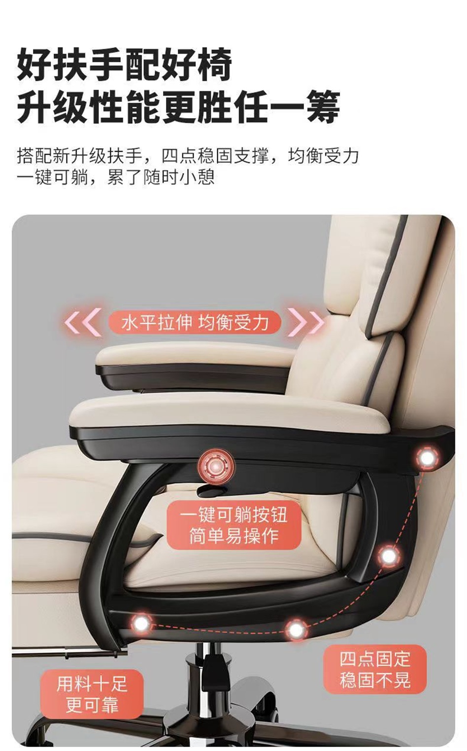 Heimcomputerstuhl, ergonomischer Gaming-Stuhl, Bürostuhl, Schlafsaal, Live-Studie, bequemer, langfristig sitzender Drehstuhl