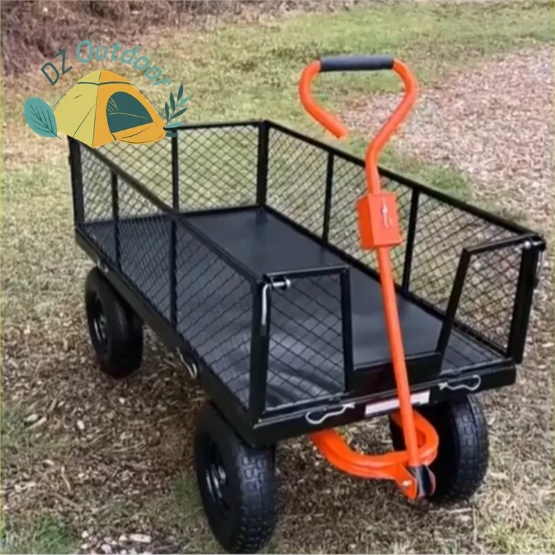 DZ Folding Garden Cart Outdoor Stall Universal Lightweight Small Cart Foldable Picnic Campsite Car Camping Travel Off Road Cart