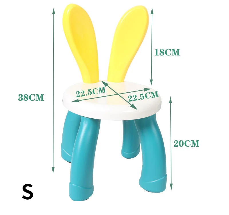 Adorabile coniglio asilo per bambini sedia in plastica addensata pedana mobili antiscivolo sgabello per bambini per divano giocattolo da interno