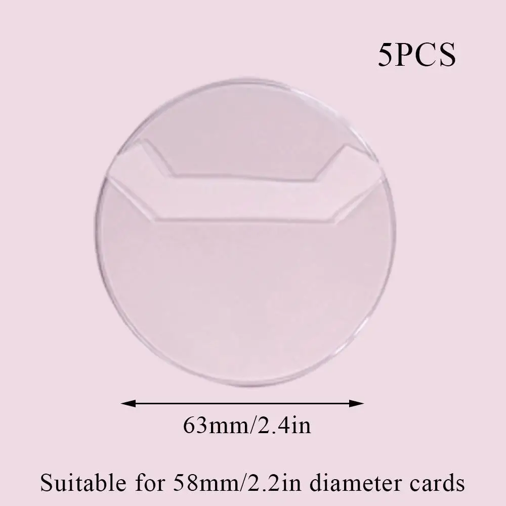 5PCS Transparent Badge Display Sleeve Round Card Storage Case Anime Badges Decoration Protective Sleeve Badge Protector Case