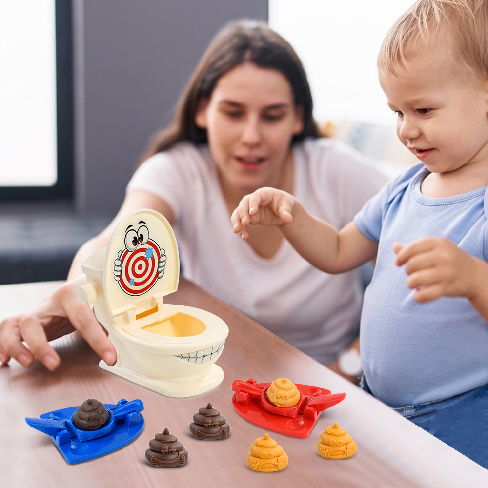 Poop Toys Desktop Game,Catapult Toilet Gathering Game Two Person Interaction Toy Kids Early Educational Simulation Toy Poops