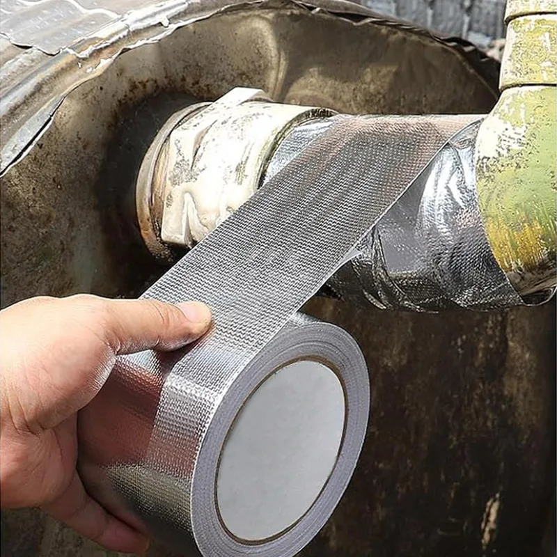 Cinta de papel de aluminio de fibra de vidrio de 10 metros, cinta resistente al calor HVAC, escudo térmico, barrera térmica, cinta adhesiva reflectante térmica