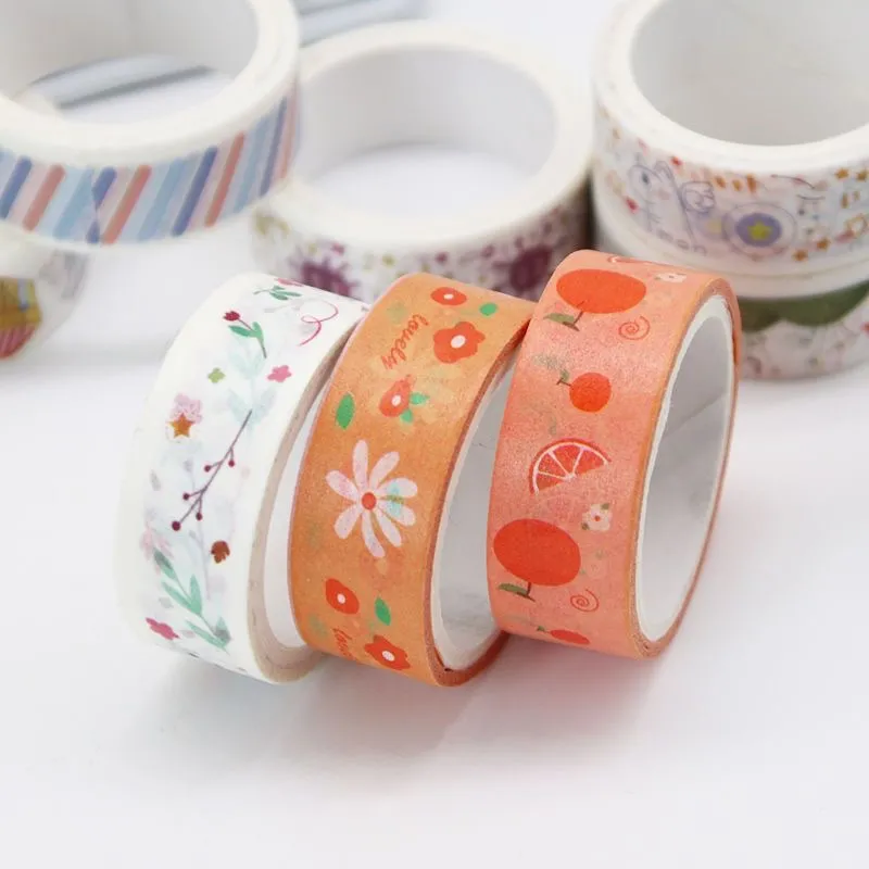 60 ピース/セットかわいい和紙テープ日本 1.5 センチメートル粘着装飾マスキングテープスクラップブック文具ステッカー学用品