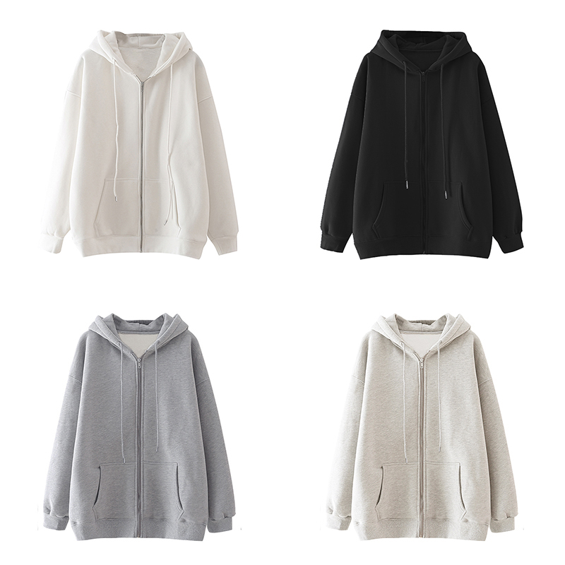 「MD」A · Fashion Cardigan Hoodie Loose Zip-up Outerwear