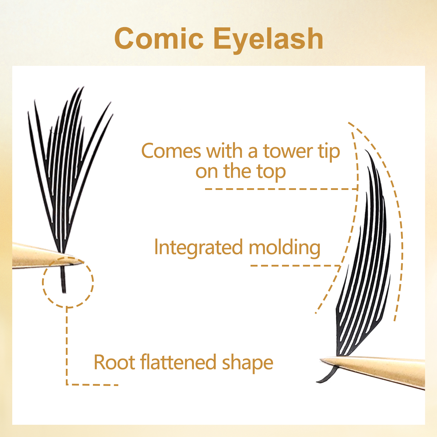 lashrujade Comic Spire Lashes Premade Fans Eyelash Extension Tower Top Feather shape Lashes Faux Mink Soft Natural Makeup Lashes