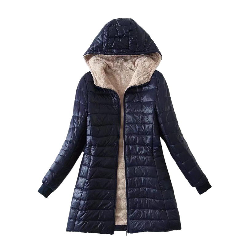 S-3XL dames herfst winter halflange jas damesjas halflange jassen kantoor dames lamsfleece parka's