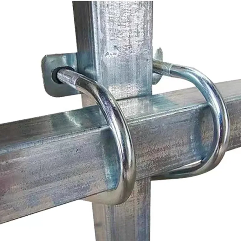 Sujetador de tubo cuadrado M8, Clip de conexión de tubo de acero galvanizado, tarjeta fija libre de soldadura