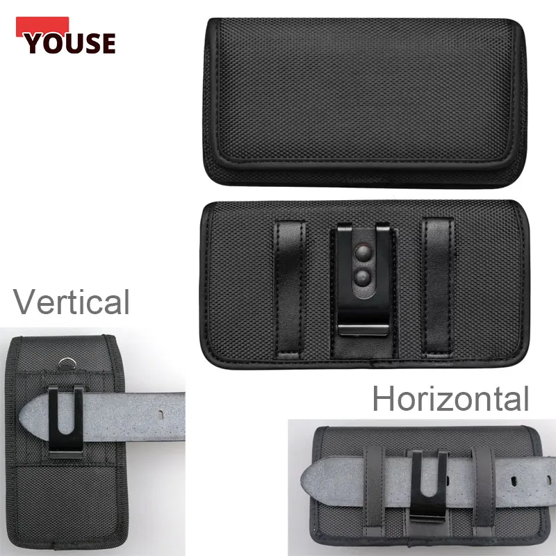 Oxford Tuch Vertikale Taille Leder Abdeckung Nylon Stoff Tragen Gürtel Mobile Taille Tasche Klett herren Outdoor Handy Taille Tasche