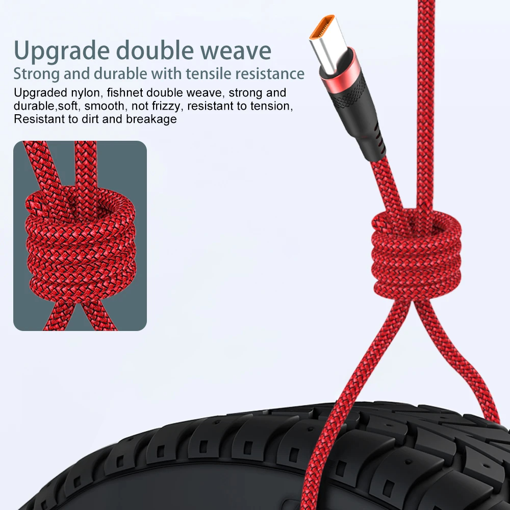 NNBILI 6A 추가 긴 데이터 케이블 나일론 USB C 삼성 화웨이 Xiaomi 데이터 와이어 코드 충전기 케이블 5m/8m 용 고속 충전 케이블