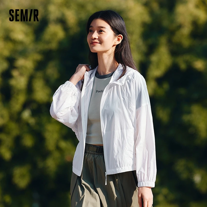 Куртка Semir Женская на шнуровке, свободная верхняя одежда с капюшоном, крутая текстурная верхняя одежда с защитой от солнца, лето 2024