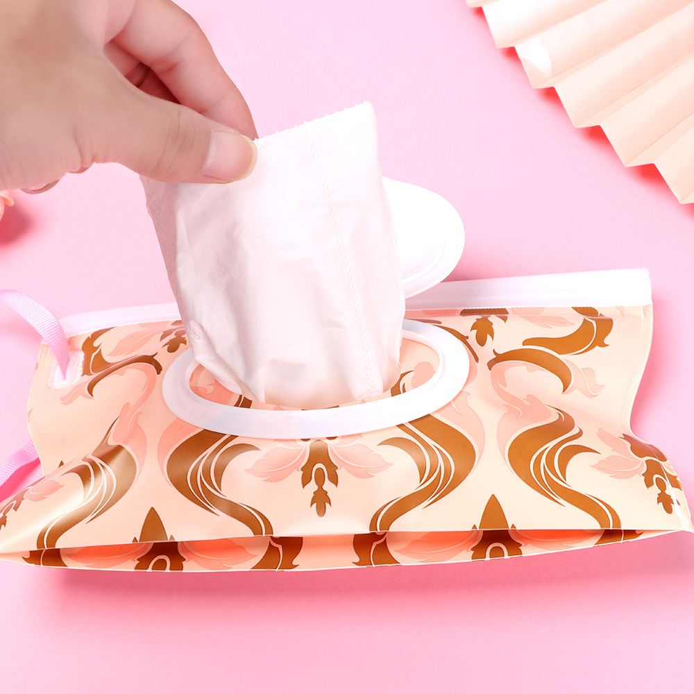 Mode Handige Draagbare Flip Cover Draagtas Snap-Strap Natte Doekjes Tas Tissue Box Kinderwagen Accessoires Cosmetische Pouch