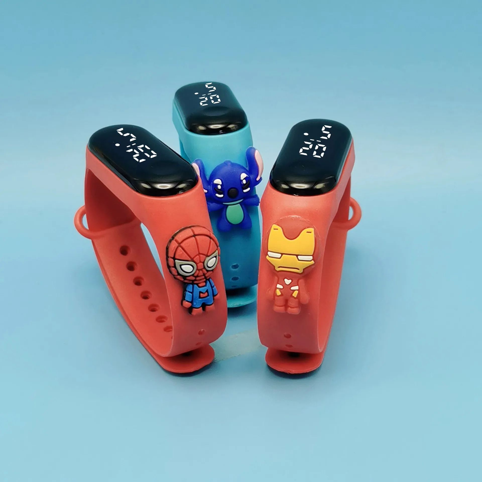 Relógio infantil dos desenhos animados da marvel, relógio fashion eletrônico digital com display led, à prova d'água, presente de feriado, relógios infantis