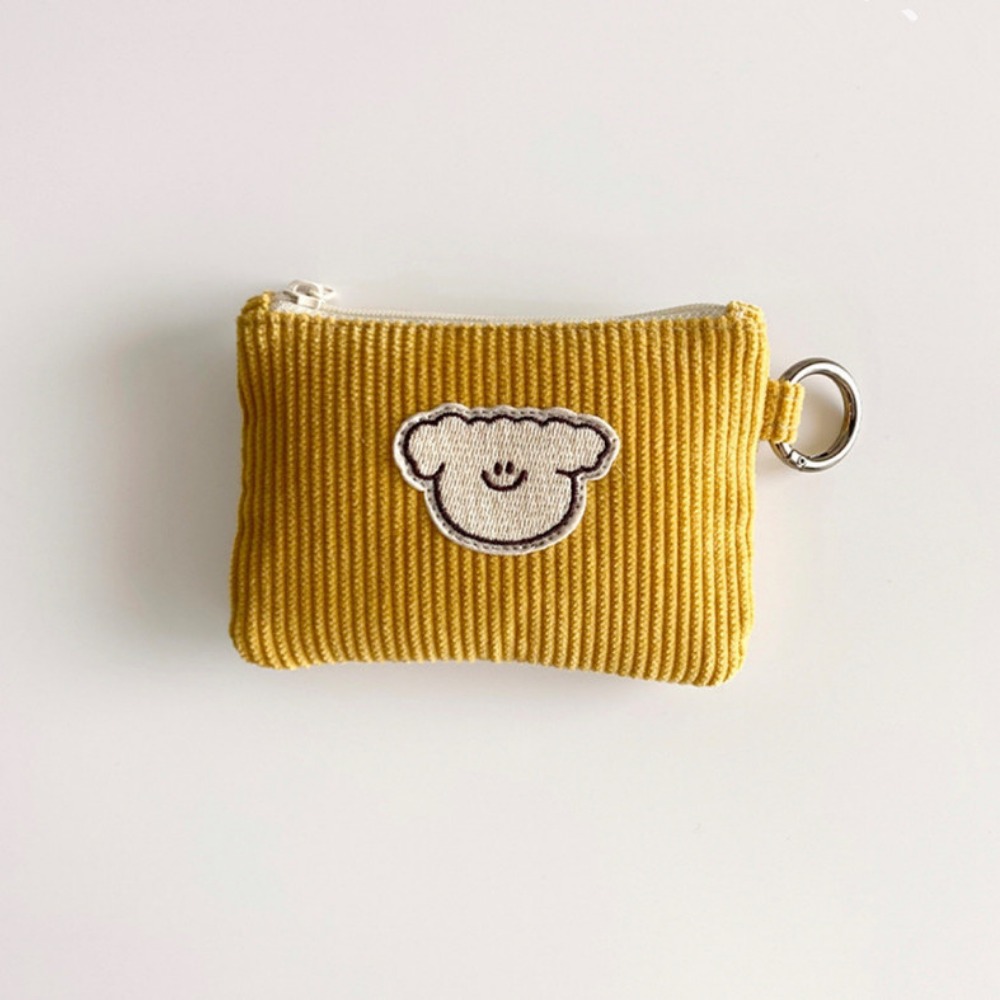 Soft Corduroy Coin Purse, Moda Veludo Prático, Mini resistente ao desgaste, Waffle saco com zíper, Zero Wallet