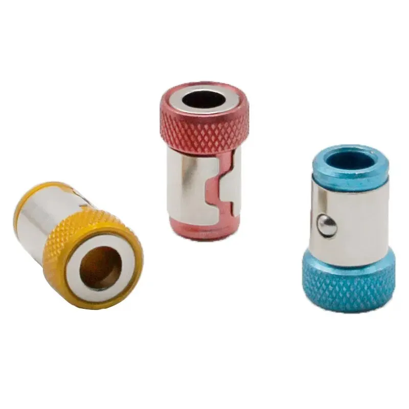 3PC Universal 1/4 Batch Head Colored Magnetic Coil Metal Screwdriver Head Positioning Magnetizer Electric Tool Accessory Set
