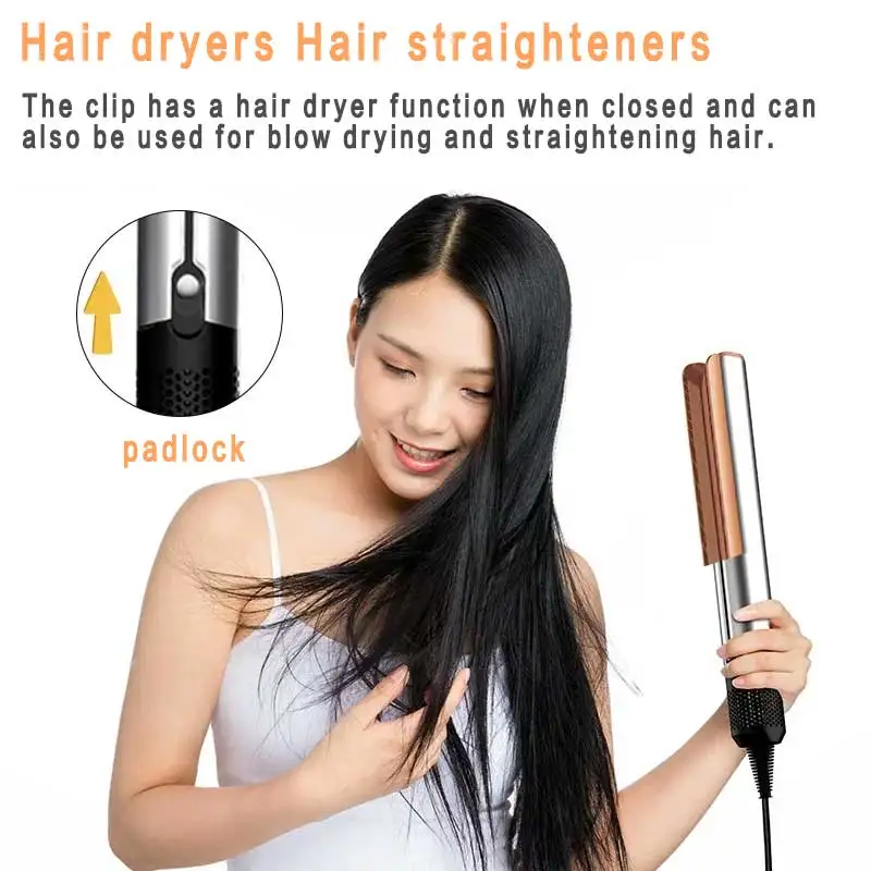 Asciugacapelli e piastra professionale 2 in 1 Ferro agli ioni negativi Strumento per lo styling a lunga durata Piastra per capelli bagnata e asciutta