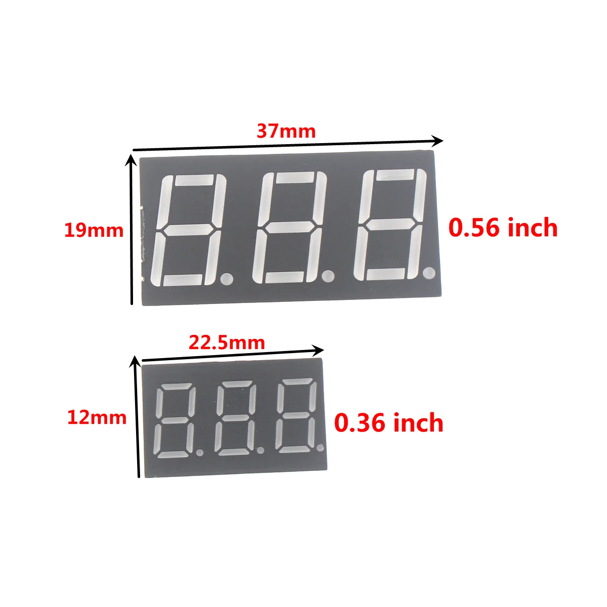 10PCS 0.36inch LED display 7 Segment 1 Bit/2 Bit/3 Bit/4 Bit Digit Tube Red Common Cathode / Anode Digital 0.36 inch led