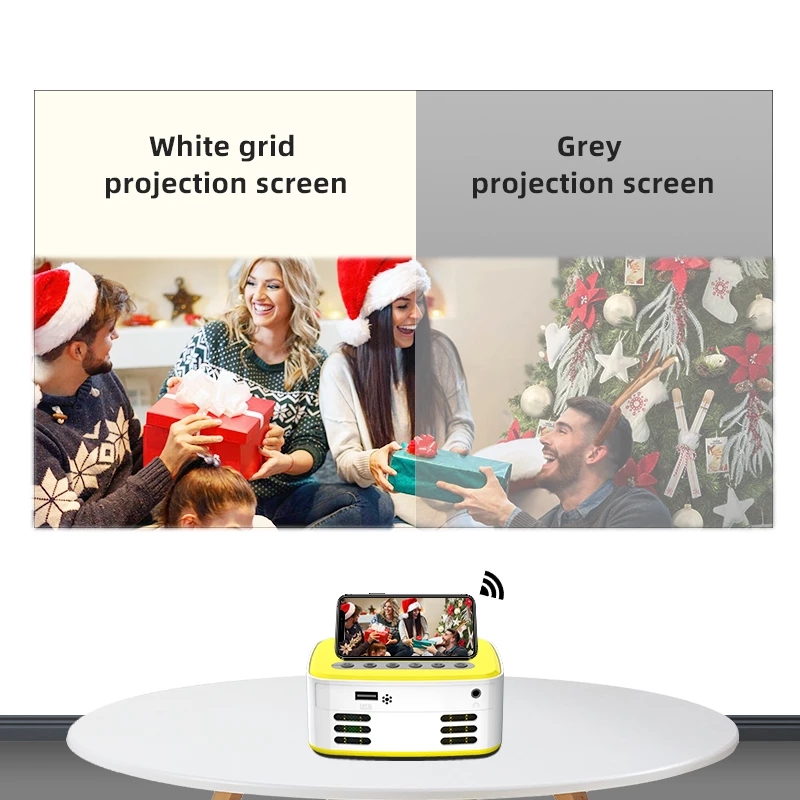 Salange Projector Screen White Grid Anti-Light 16:9 Projection Screen For Home 72 84 100 120 130 Inch Portable Reflective Cloth