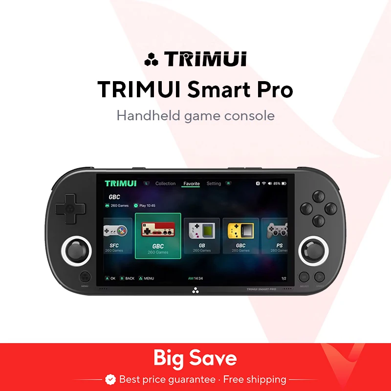 Trimui Smart Pro Handheld Game Console 4.96''IPS Screen Linux System Joystick RGB Lighting Smartpro Retro Video Game Player Gift
