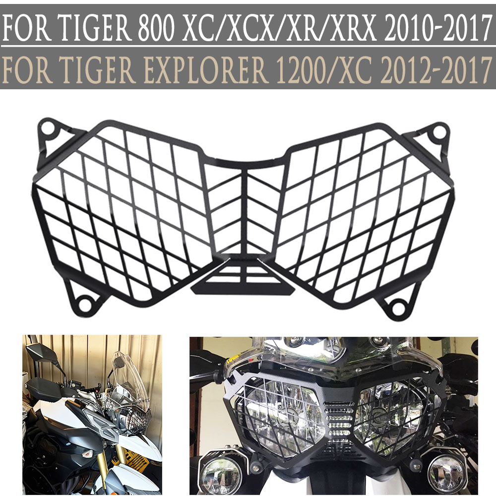 オートバイのヘッドライトガード保護カバートライアンフタイガー 800 1200 2010 - 2017 2015 2016 2011 2012 2013 2014 ヘッドランプガード