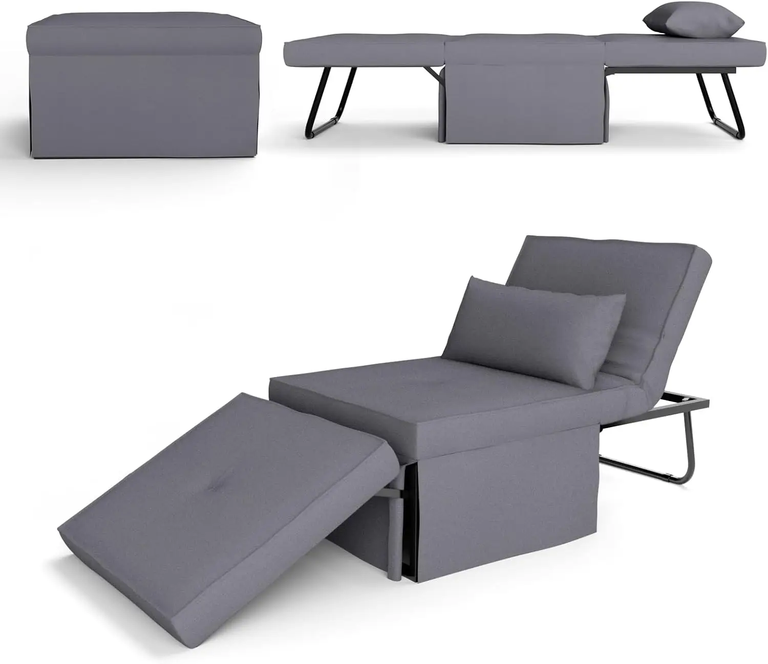 t Schlaffunktion Modern Faltliege für kleine Räume Schlafhocker mit adjustable backrest and comfortable breathable Polst
