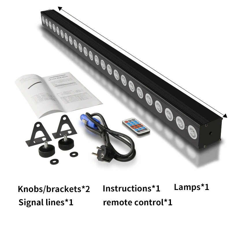 Barre lumineuse murale à LED, 24x12W, RGBW, 4 en 1, ligne DMX, éclairage de scène, fête, mariage, événements