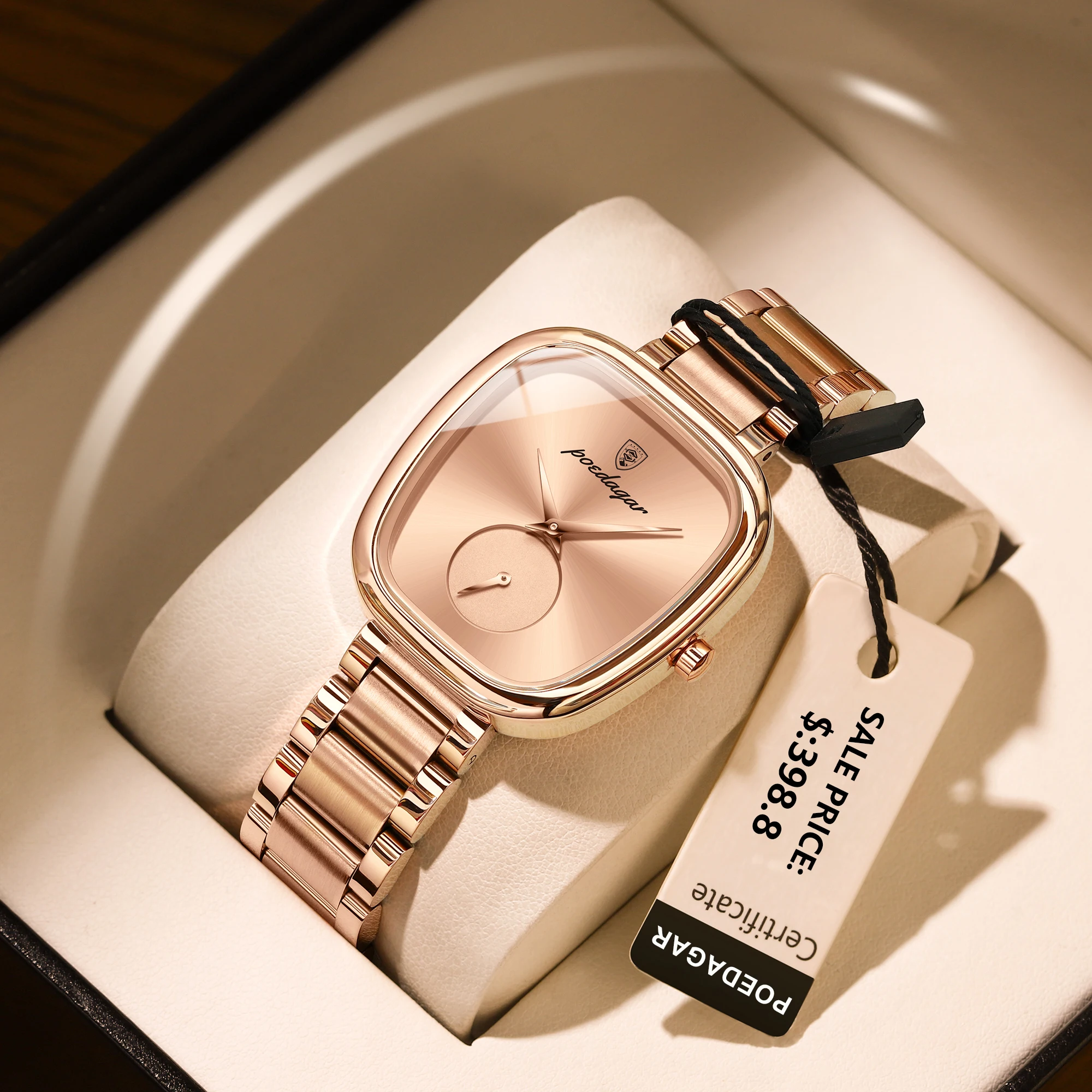 POEDAGAR montre élégante de luxe pour femme étanche en acier inoxydable montres à Quartz pour femmes Simple haute qualité dames montre-bracelet