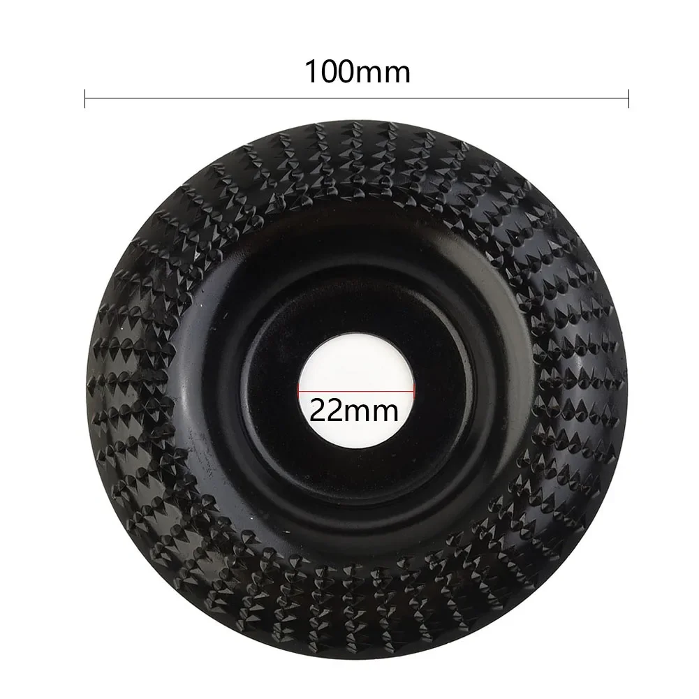 Muela angular de madera redonda de 4 pulgadas, disco abrasivo, amoladora angular, revestimiento de carburo, herramienta rotativa de tallado y lijado para dar forma al orificio de 22mm