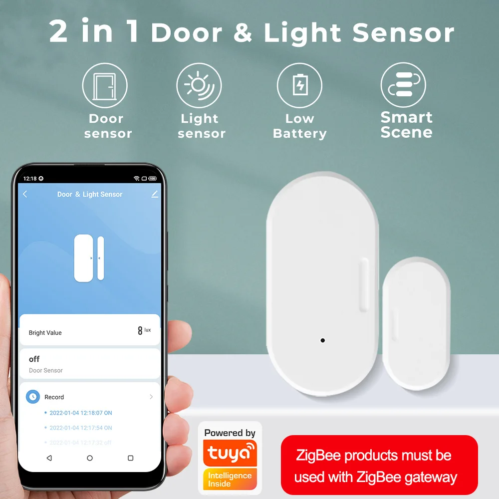 Escenario inteligente Tuya Zigbee, botón de 4 teclas, control remoto inalámbrico, movimiento PIR, Sensor de puerta de escena de 1 tecla, seguridad del hogar para Alexa y Google Home