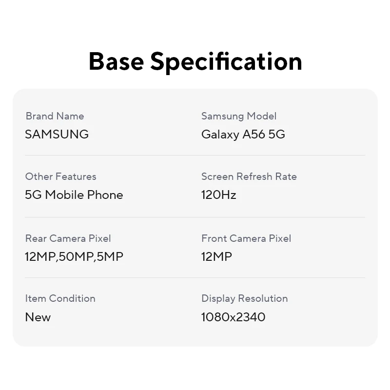 Samsung Galaxy A56 5G Smartfony Octa-Core 6,7 cala 120 Hz 50 MP Aparat IP67