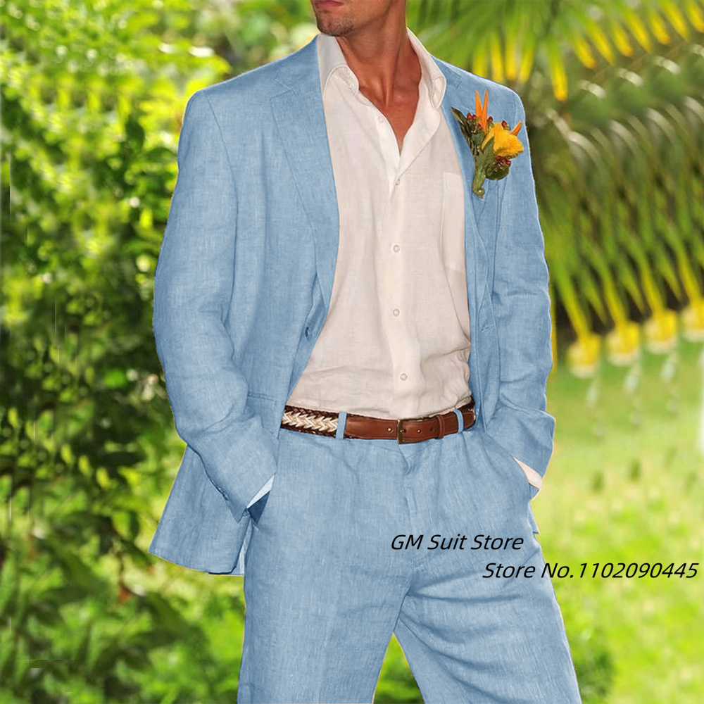 男性用4シーズンリネンスーツ,エレガントな寝具,男性用ファッションコスチューム,ウェディングコートセット,新作,2ユニット
