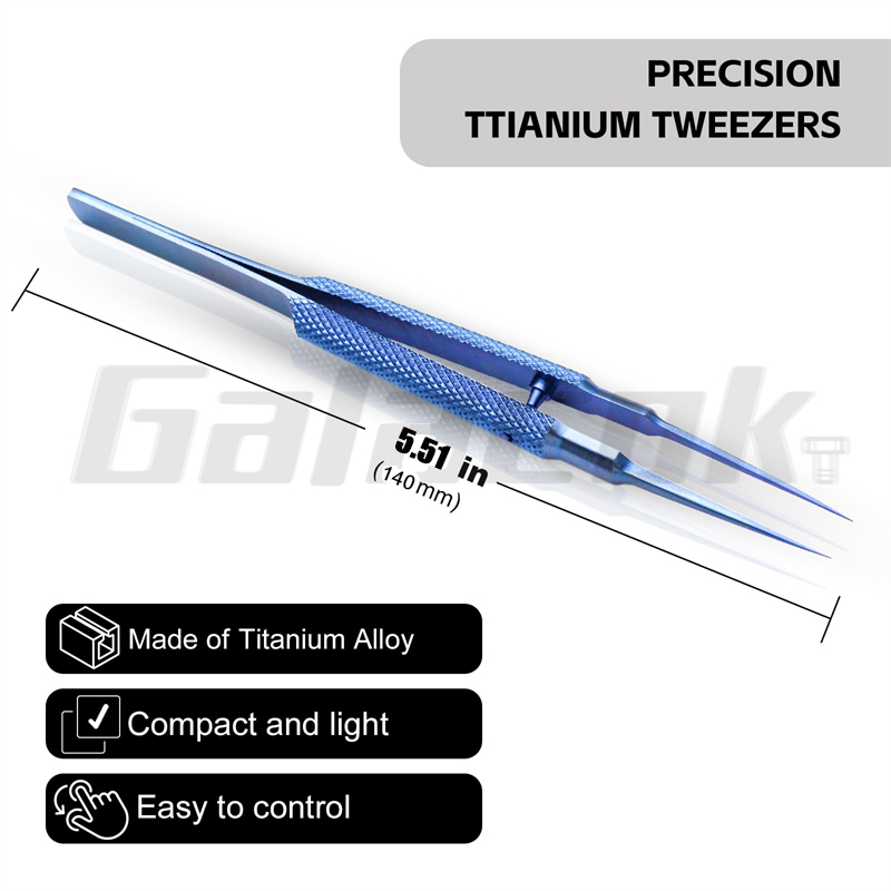 Titanium Alloy Precision Tweezers for Electronic Repair Non-magnetic Fine-point Forceps for Motherboard Fingerprint Detection