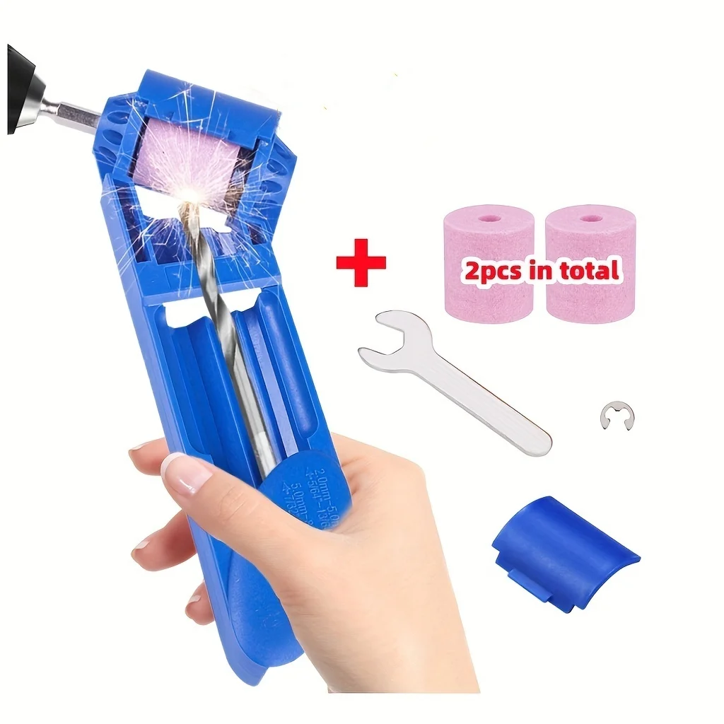 1 Pack 2-12.5mm Portable Steel Straight Shank Electric Twist Drill Bit Sharpener Grinder Tools